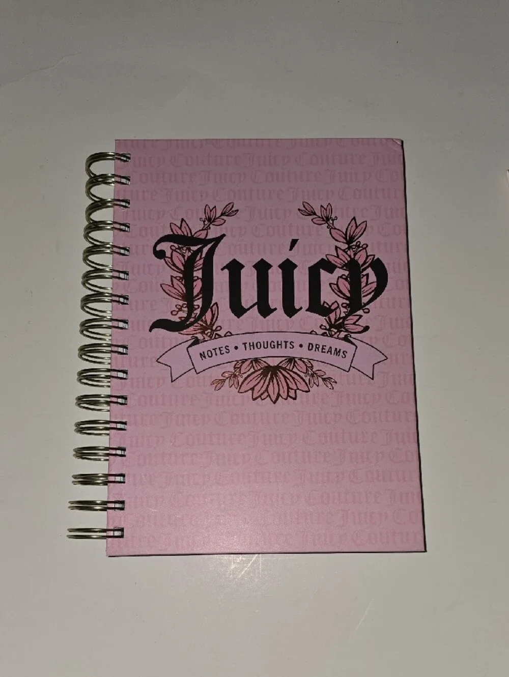 Juicy Couture Pink Journal With Pom Pom Keychain
